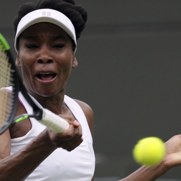 Venus Williams溫網首輪獲勝晉級。（達志影像）