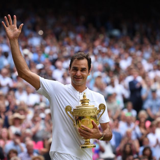 Roger Federer成就溫網第8冠。（達志影像）