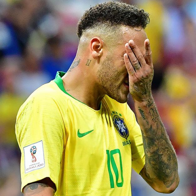 巴西球星Neymar難掩失落。（AFP授權）