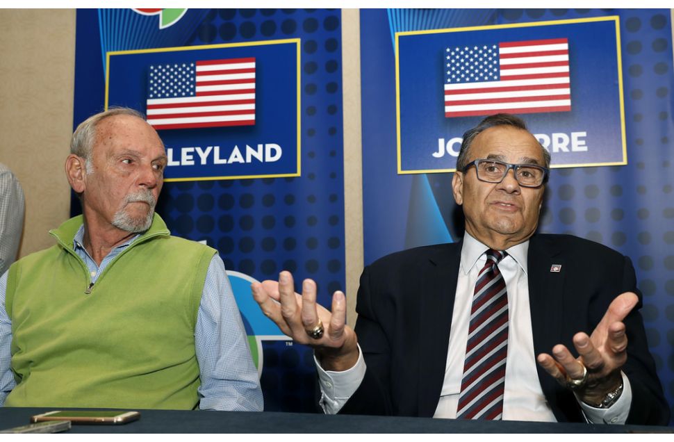 經典賽美國總教練Jim Leyland（左）總經理Joe Torre（右）。（達志影像資料照）