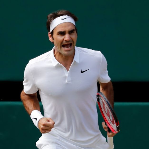 Roger Federer驚險闖進溫網準決賽。(達志影像)