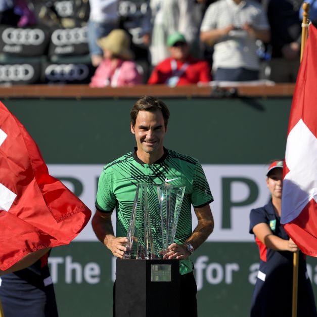 Roger Federer奪下印地安泉網球賽男單冠軍。（達志影像）