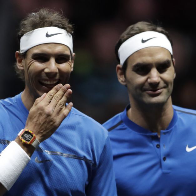 Roger Federer（右）將與Rafael Nadal上演經典對戰戲碼。（達志影像資料照）