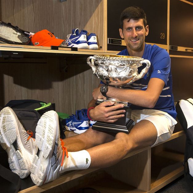 Novak Djokovic在球員休息室表達所有人支持的感謝。（達志影像資料照）
