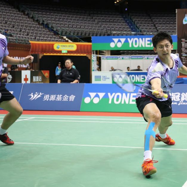 陳宏麟(右)、王齊麟。(台北羽球公開賽提供)
