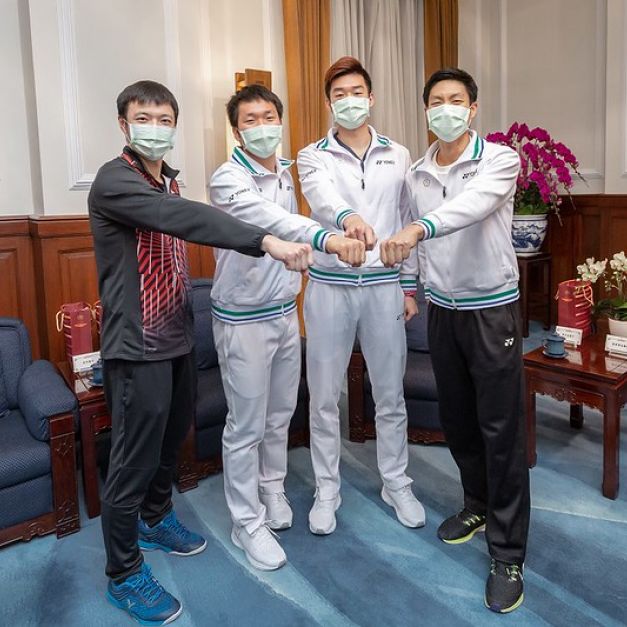台灣羽球選手於總統府晉見總統。（圖／主辦單位提供）